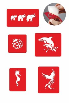 Airbrush Tattoo Denizler Aşkına 5 Adet Geçici Dövme Kına Şablonu