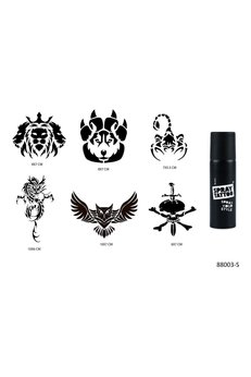 Airbrush Tattoo Vahşi Hayvanlar Spray Tattoo Geçici Sprey Dövme Seti