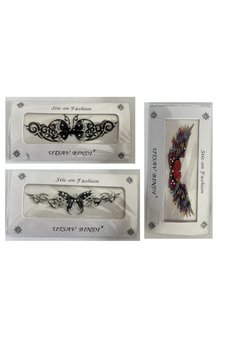 Airbrush Tattoo Taşlı Yapıştırma Dövme 3 Adet Birden Set9