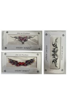 Airbrush Tattoo Taşlı Yapıştırma Dövme 3 Adet Birden Set10