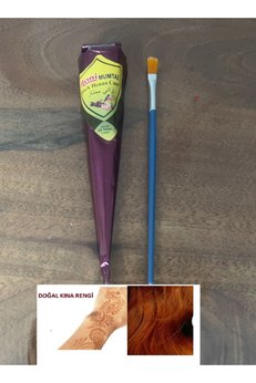 Airbrush Tattoo Doğal Kına Rengi Jumbo  50 Gram 1 Tüp Kına Fırça Ve 1 Sayfa Dövme Şablonu Hediyeli