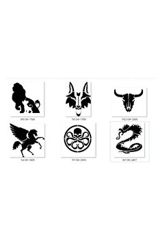 Ai̇rbrush Tattoo Dragon Kurt Geçi̇ci̇ Dövme Şablonu Seti̇ Sadece Desen