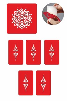 Airbrush Tattoo Papatya Bahçesi 5 Adet Geçici Dövme Kına Şablonu