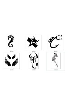 Airbrush Tattoo Balık Akrep Geçici Dövme Şablonu Seti Sadece Desen