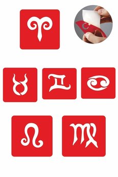 Airbrush Tattoo Burçlar-1 5 Adet Geçici Dövme Kına Şablonu