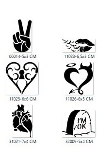 Airbrush Tattoo Aşkın Zaferi Geçici Dövme Şablonu Seti Sadece Desen