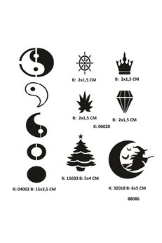 Airbrush Tattoo Minimal Parmak Ve Sırt Geçici Dövme Stencil Seti Spreysiz