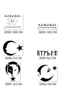 Airbrush Tattoo Azeri Türk Tasarımları Geçici Dövme Şablonu Seti Sadece Desen