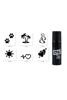 Airbrush Tattoo Romantik Modeller Spray Tattoo Geçici Dövme Yapma Seti Siyah Sprey Dövme