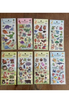 Airbrush Tattoo 8 Adet Birden Çocuk Eğitici Sticker Çıkartma Seti Model 2
