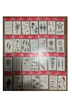 Airbrush Tattoo 30 Adet Birden Minimal Yapıştırma Geçici Dövme Seti Seri5