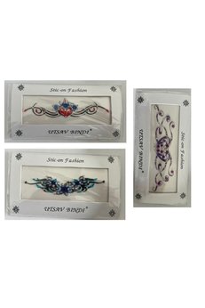 Airbrush Tattoo Taşlı Yapıştırma Dövme 3 Adet Birden Set3