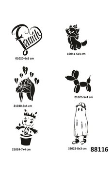 Airbrush Tattoo Çocuksu Modeller 6 Adet Geçici Dövme Şablonu Spreysiz Sadece Stencil