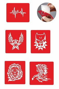 Airbrush Tattoo Şahlanan At 5 Adet Geçici Dövme Kına Şablonu