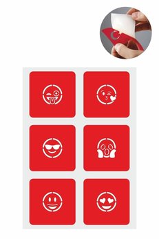 Airbrush Tattoo Sevimli Emojiler 5 Adet Geçici Dövme Kına Şablonu