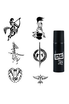 Airbrush Tattoo Aşk Ve Karadelik Spray Tattoo Geçici Dövme Seti Dark Siyah Sprey