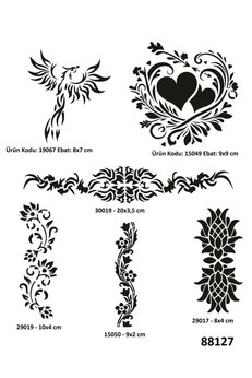 Airbrush Tattoo Kadın Bel Kol Sembolleri 6 Adet Geçici Dövme Kalıbı Spreysiz Sadece Şablon