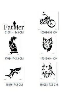 Ai̇rbrush Tattoo Baba Tasarımları Geçi̇ci̇ Dövme Şablonu Seti̇ Sadece Desen