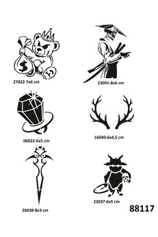 Airbrush Tattoo Savaşçı Ve Hazine 6 Adet Geçici Dövme Şablonu Spreysiz Sadece Stencil