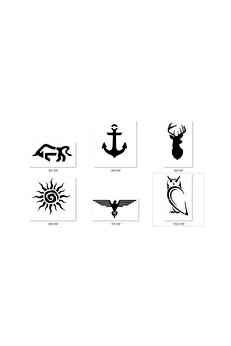 Ai̇rbrush Tattoo Geyi̇k Boğa Geçi̇ci̇ Dövme Şablonu Seti̇ Sadece Desen
