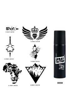 Airbrush Tattoo Kanat Ve Vahşi Spray Tattoo Geçici Dövme Seti Dark Siyah Sprey