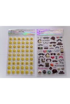 Airbrush Tattoo Çocuk Oyun Sticker Çıkarma Seti Emoji Ve Bıyık