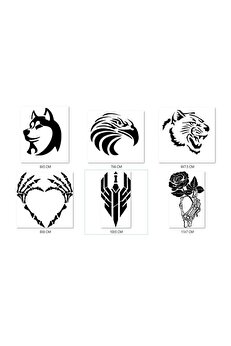 Ai̇rbrush Tattoo Hırçın Modeller Geçi̇ci̇ Dövme Şablonu Seti̇ Sadece Desen