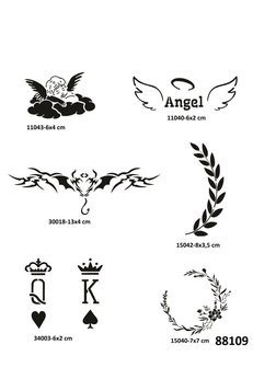 Airbrush Tattoo Melek Çiçek 6 Adet Geçici Dövme Şablonu Spreysiz Sadece Stencil