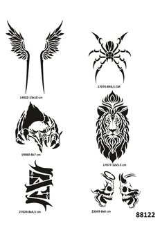 Airbrush Tattoo Hırçın Tasarımlar 6 Adet Geçici Dövme Şablonu Kına Kalıbı Sadece Desen