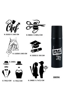 Airbrush Tattoo Sanatsal Modeller Spray Tattoo Geçici Dövme Seti Dark Siyah Sprey