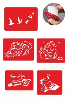 Airbrush Tattoo Sarmaş Dolaş Desenler 5 Adet Geçici Dövme Kına Şablonu
