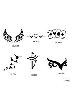 Airbrush Tattoo Tribal Kanat Şansı Geçici Dövme Şablonu Seti Sadece Desen