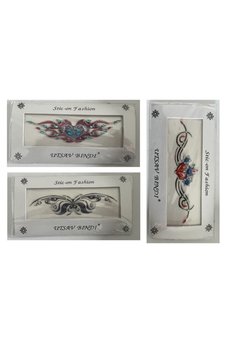 Airbrush Tattoo Taşlı Yapıştırma Dövme 3 Adet Birden Set8