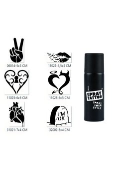 Airbrush Tattoo Aşkın Zaferi Spray Tattoo Geçici Sprey Dövme Seti
