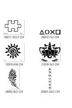 Airbrush Tattoo Özgür Ruhlu Geçici Dövme Şablonu Seti Sadece Desen