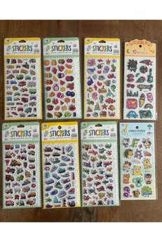 Airbrush Tattoo 8 Adet Birden Çocuk Eğitici Sticker Çıkartma Seti Model 4