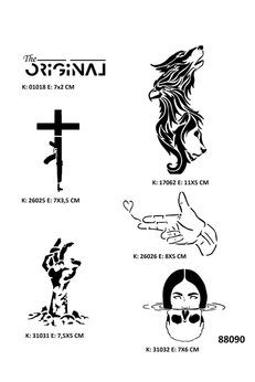 Airbrush Tattoo Savaş Ve Zombi Geçici Dövme Kalıpları Sadece Desen