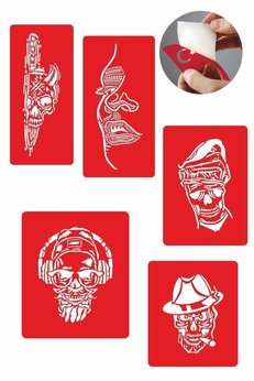 Airbrush Tattoo Korkusuz Kuru Kafa Modeller Dövme Şablonu Kına Deseni
