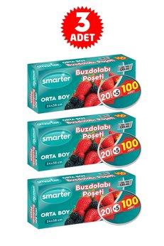 SMARTER 300 Adet Buzdolabı Poşeti Orta Boy 3 Paket