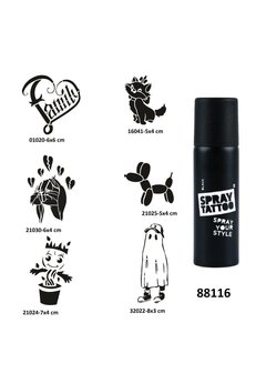 Airbrush Tattoo Çocuksu Modeller Spray Tattoo Geçici Dövme Yapma Seti Sprey Dövme Kiti
