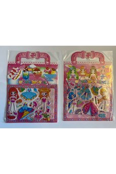 Airbrush Tattoo Prenses Giydirme Sticker Yapışkanlı Eğitici Oyuncak 2 Adet Birden Model 4