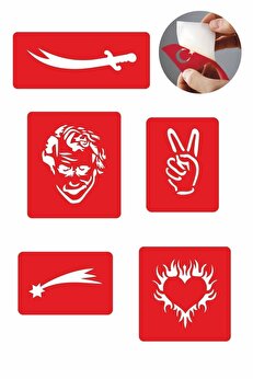 Ai̇rbrush Tattoo Zafer Modelleri̇ 5 Adet Geçi̇ci̇ Dövme Kına Şablonu