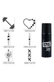 Airbrush Tattoo Şerit Pusula Spray Tattoo Geçici Sprey Dövme Seti