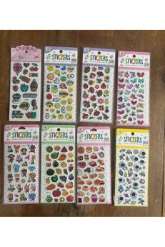 Airbrush Tattoo 8 Adet Birden Çocuk Eğitici Sticker Çıkartma Seti Model 6