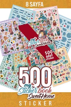 colortouch Sweet Home Sticker Set - 500 Adet Etiket - Ajanda Günlük Planlayıcı Bullet Journal Sticker Book