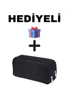 elzripy Siyah Kalem Kutusu Çift Gözlü Kalemlik