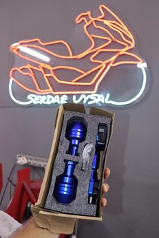 SERDAR UYSAL MODİFİYE CENTER Honda PCX TÜM Modellere Uyumlu Egzoz Takoz Metal Mavi Renk