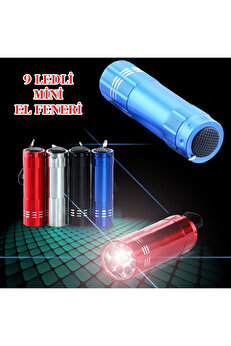 Ethab Ti̇caret Süper Parlak 9 Ledli̇ Metal Mi̇ni̇ El Feneri̇