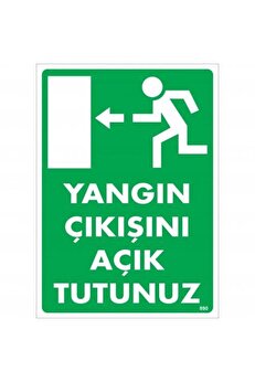 Ethab Ti̇caret Yangın Çıkışını Açık Tutunuz Sol Uyarı Levhası 25X35 Kod890