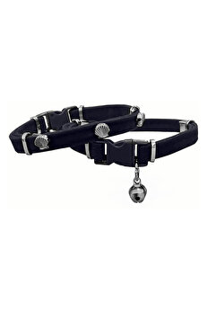 Ethab Ti̇caret Kadi̇fe Kedi̇ Boyun Tasması Mi̇dyeli̇ 20-32 Cm Si̇yah